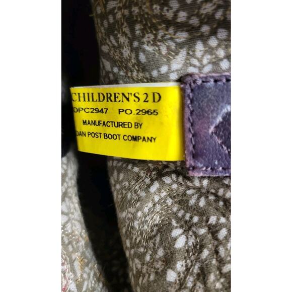 Dan Post Kids Majesty Leather Youth Boot Size 2D Brown Pink Purple - Picture 6 of 8